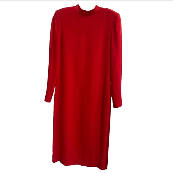 Carolina Herrera Dresses & Skirts - Vintage Carolina Herrera Studio Red Long Sleeve Sheath Dress – Size Women’s 6